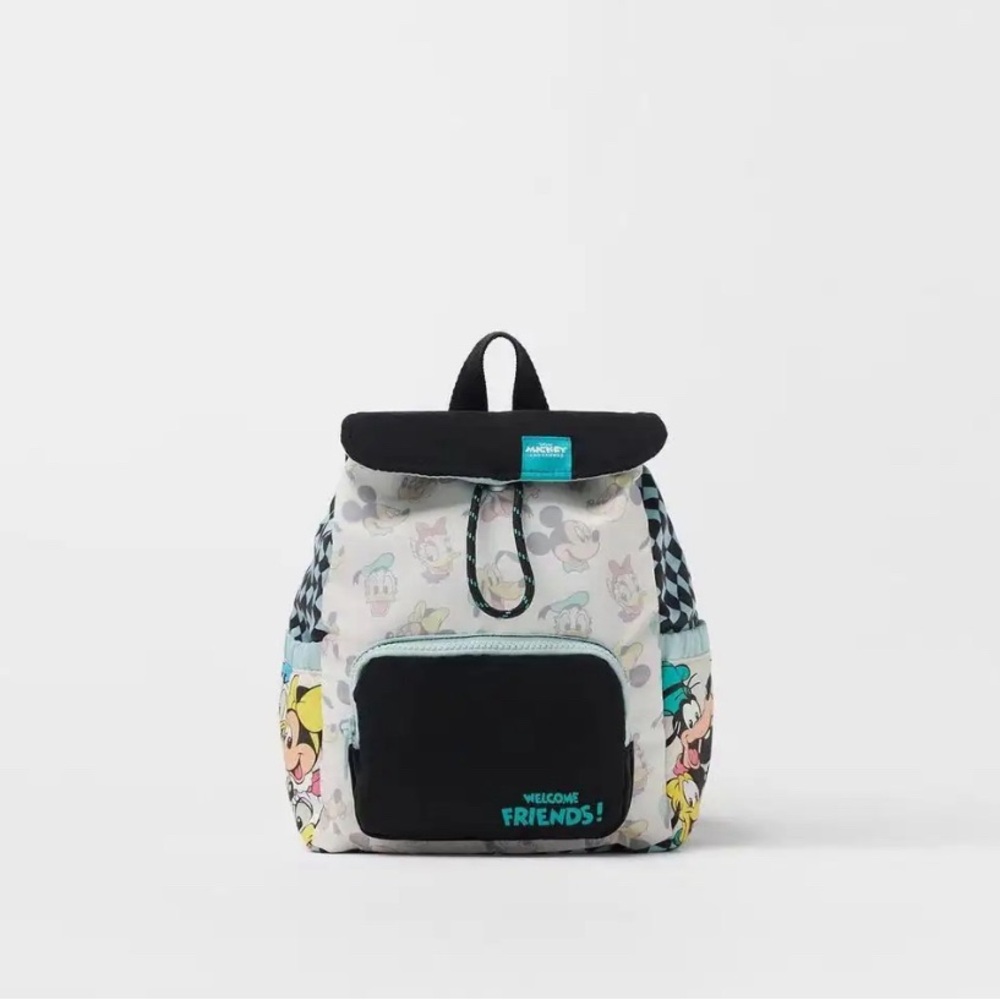 Cartoon child backpack boy girl school bag side pokect men women hiking camping